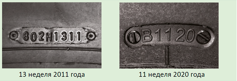 Обозначение даты производства шины